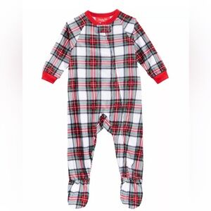 Family Pjs Holiday Baby Stewart Plaid Footed Pajamas,Stewart Plaid, 12 Months
